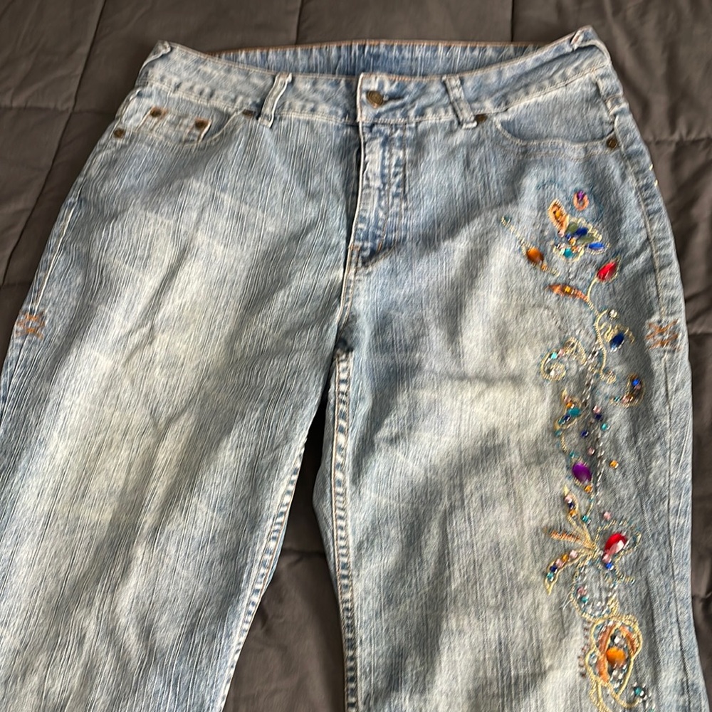 Vintage Jeans 16W jeweled denim 24-7